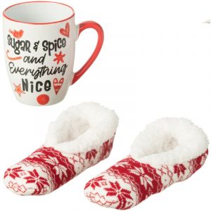 Jolipa Set cadeau mug et chaussons de Noël