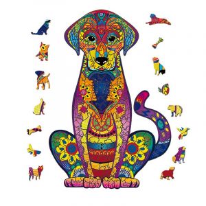 Dam Puzzle en bois avec design de chien. 200 pièces.