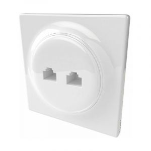 Fibaro Prise murale Walli - Double RJ45 - Blanc