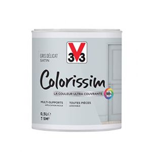 V33 Peinture murale intérieure Colorissim Gris délicat satin 0,5L