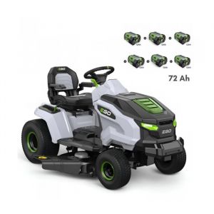 Tondeuse tracteur &agrave; batterie coupe 107 cm, 6 batteries 12Ah et chargeur 1600W - EGO TR4201E