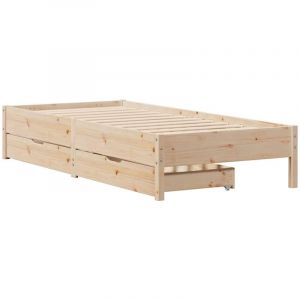 VidaXL Cadre de lit 90x200 cm bois de pin massif, meuble de chambre à coucher, sommier, lit en bois, lit, lit simple, cadre de lit en bois