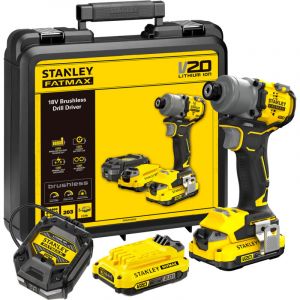 Stanley Fatmax V20 Visseuse à Impacts 203 Nm Brushless - Lithium 18V - 2 Batteries 2 Ah - SFMCF830D2K-QW