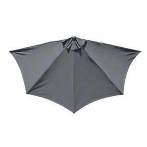 Proloisirs Parasol Droit 1/2 - Longueur 300 Cm - Aluminium - Toile Grise