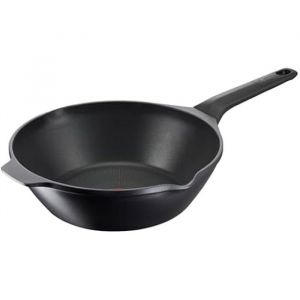 Lagostina Arôme Wok antiadhésif en aluminium moulé sous pression Ø 28 cm, poêle à induction, gaz et four avec indicateur de cuisson thermo-Signal et revêtement titane pour maintenir la chaleur