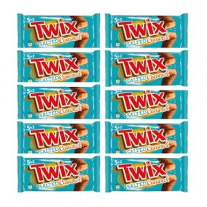 Twix Lot de 10x5 Barres de 46g - Caramel Beurre Salé - 23Kg