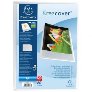 Image de Exacompta Lot de 10 protège-documents en polypropylène semi-rigide Kreacover Chromaline 120 vues - A4 - Cristal - 5768E