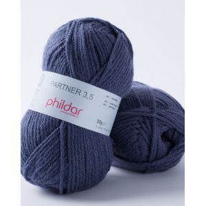 Pelote de fil à tricoter Partner 3.5 bleu marine - Phildar