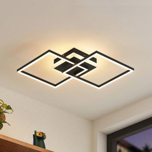 Lindby plafonnier LED Fjardo CCT carrés noir