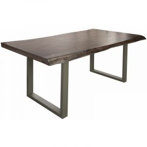 Table à manger 180x90 Acacia laqué Gris taupe / Gris mat FREEFORM 5 - gris
