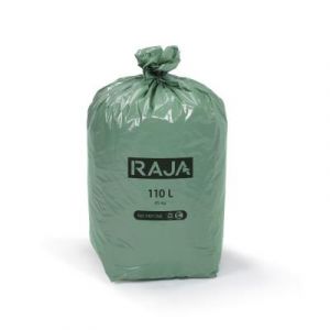 RAJA Sac poubelle 110L écologique vert 100% recyclé - Lot de 200