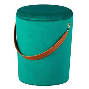 Priya Pouf avec Coffre et Lani&egrave;re Vert Vert
