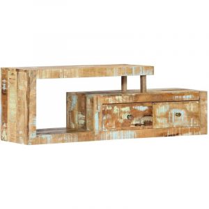 Meuble télé buffet tv télévision design pratique 120 cm bois de récupération m if Bois