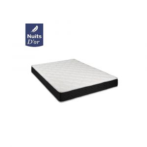 Nuits D'Or Lot de 2 Matelas 90x190 Latex 80 Kg/m3 + Aertech 35 Kg/m3 20 CM Soutien Souple + 2 Oreillers &agrave; M&eacute;moire de Forme + 2