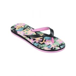 Roxy Sandales Tahiti pour fille, Pochoir noir et rose, 29 EU