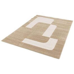 Bobochic Tapis poils courts clotaire motif abstrait 200x290 Marron