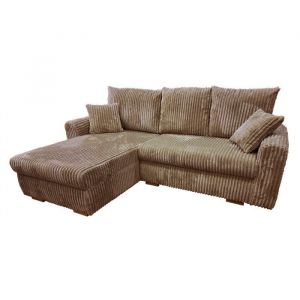 Image de Canapé d'angle convertible et réversible velours marron Zora