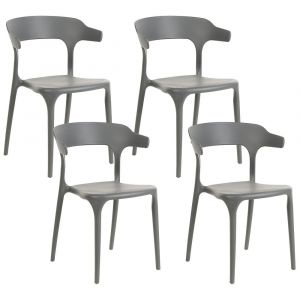 Beliani Lot de 4 chaises de jardin GUBBIO Gris