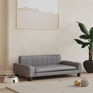VidaXL Lit pour chien gris 90x53x30 cm similicuir