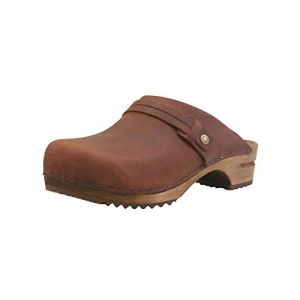 Sanita Metallic Sabots Ouverts | Sabots en Cuir Souple | Fabriqu&eacute; &agrave; la Main pour Femmes | Marron | EU 37