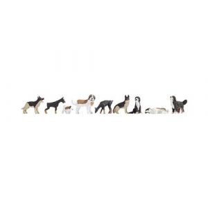 Noch H0 Chiens kit prêt à lemploi, scène sonore