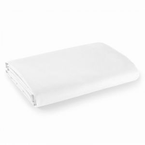 Image de Univers d&eacute;cor Drap plat 100% coton / 57 fils/cm&sup2; - blanc - 180 x 290 cm pour lit 1 place - Blanc