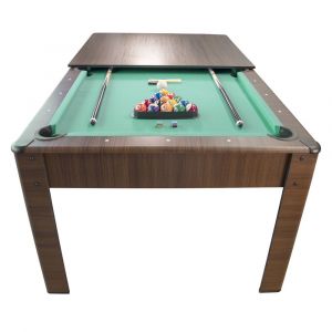 Playmobil Billard Américain AMBIANCE 7Ft - 226,5 x 126,5 x 80 cm avec accessoires et plateau dînatoire - Couleur Chêne Vert - Marron