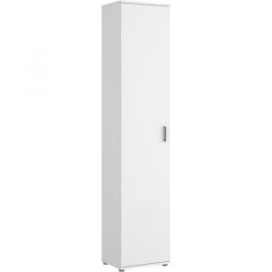 Image de Pegane Armoire meuble de rangement coloris blanc - Longueur 39 x Profondeur 35 x Hauteur 190 cm