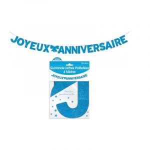 Axho Guirlande Lettre "Joyeux Anniversaire" Pailletée Bleue