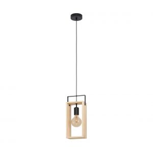 Image de Eglo Suspension Famborough en bois, à 1 lampe