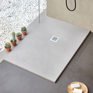 Sanycces Receveur de douche en r&eacute;sine min&eacute;rale extra plat - STRATO 150 cm Gris
