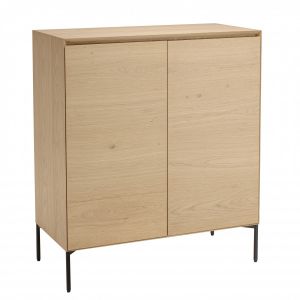 Image de Macabane Buffet 2 portes 3 étagères Maxendre naturel - 94x45x108 cm