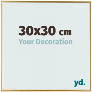 Yd. Your Decoration - Cadre 30x30 cm - Cadre Photo en Plastique Avec Verre acrylique - Anti-Reflet - Or - Cadre Decoration Murale - Evry