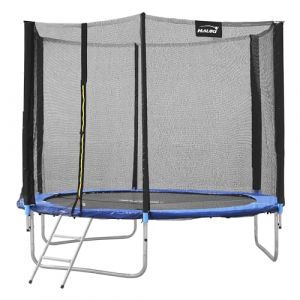 Hauki Trampoline d'Ext&eacute;rieur, &Oslash; 244 cm, Bleu, Certifi&eacute; GS, Trampoline de Jardin Rond pour Enfants, jusqu'&agrave; 150 kg, Kit Complet avec Filet de S&eacute;curit&eacute;, &Eacute;chelle, Couverture de Bord, Barres Rembourr&eacute;es