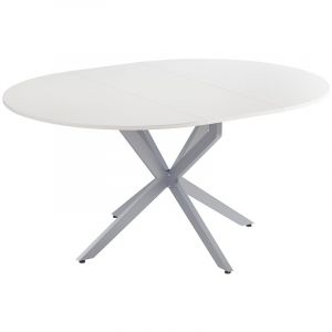 Vicco - Table de salle à manger Loyd, blanc/gris, 120x76.5cm extensible