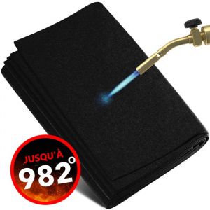EVOCAMP tapis ignifuge 200x200 cm – protection cheminée anti-feu, tapis de protection pour sol de barbecue, plaque anti-feu, couverture anti-feu, tapis de protection ignifuge – résiste à 982 °C