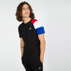 Image de Le Coq Sportif T-shirt à Manches Courtes Bat N°1 L Black / New Optical White / Blue Electro / Red Electro