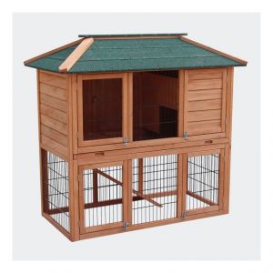 Image de Cabane clapier à lapins rongeurs poulailler lapinière ou autres petits animaux en bois 1240 x 670 x 1210 mm