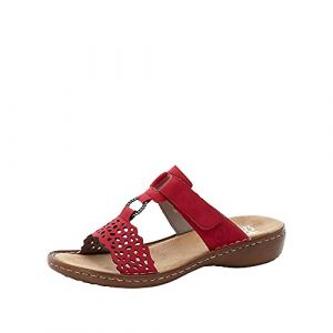 Rieker 608A7, Sandale Femme, Rouge, 40 EU