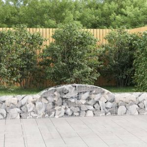 VidaXL Panier de gabions arqué 300x30x40/60 cm Fer galvanisé