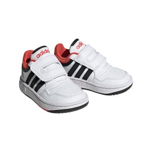 Adidas Hoops 3.0 CF I Sneaker, FTWR White/Core Black/Bright Red, 21 EU