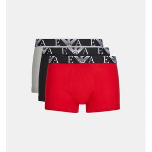 Image de Emporio Armani Lot 3 boxers monogrammes coton stretch Gris - Couleur Gris - Taille XL