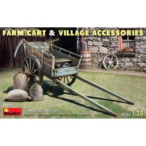 Mini Art Chariot de ferme avec accessoires de village Diorama - 6465657