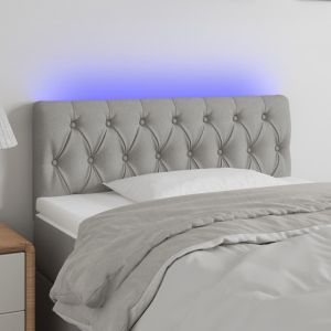 VidaXL Tête de lit à LED Gris clair 90x7x78/88 cm Tissu