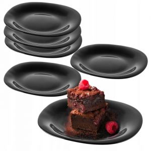 KADAX 6x assiette à dessert 21 cm assiettes noires ensemble d'assiettes à gâteau