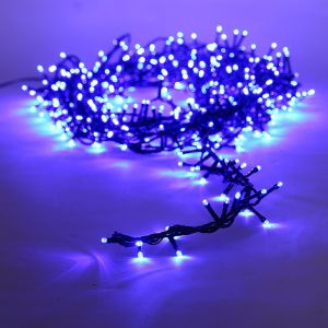 Fomax Guirlande clignotante 500 LEDS bleues 25M - c&acirc;ble vert