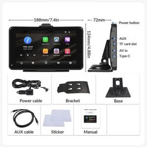 Yonis GPS Auto 7 Pouces CarPlay Android Auto Écran Tactile HD Caméra Recul 1080P