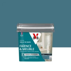 V33 Peinture De R&eacute;novation Fa&iuml;ence & Lambris Bleu P&eacute;trole 0,75 L