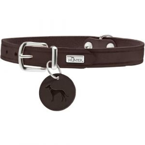 Hunter Collier Aalborg 37 en Cuir de Vachette véritable Souple, Marron foncé