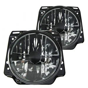 Phares avant, VW Golf 2 H4, verre fumee/croix noire